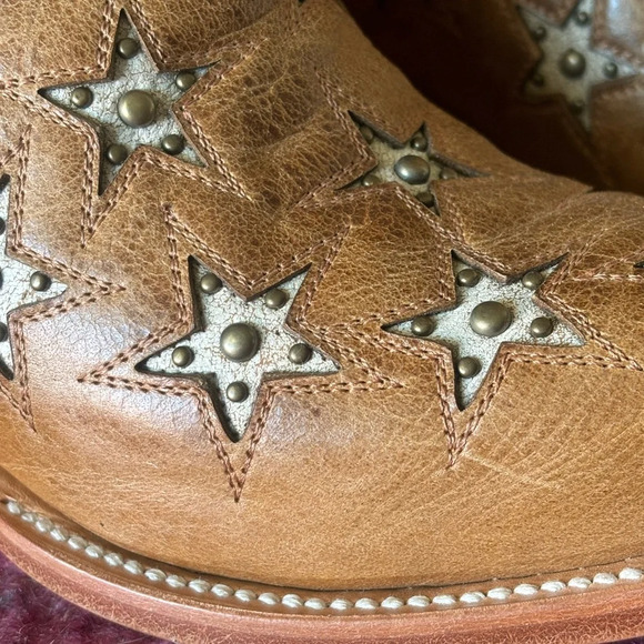 NEW Black Star Western Boots Womens Marfa Star Inlay Caramel  Sz 10B - Picture 8 of 9